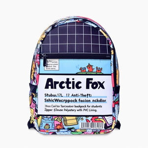 Mochila Arctic Fox de 17L, Antirrobo, Impermeable, Moderna, para Estudiantes, con Diseño de Dibujos Animados, Cierre de Cremallera, Poliéster con Forro de PVC - Product Image 2