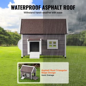 Casa de Madera Grande para Gatos de Exterior con Puerta de PVC Resistente a la Intemperie, Refugio para Gatos Salvajes con Entrada Lateral para Múltiples Gatos, Mueble para Mascotas - Product Image 3