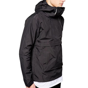 <b>Men's</b> Waterproof Breathable Outdoor Hooded <b>Windbreaker</b> Jacket Solid <b>Black</b> Zipper Front Casual Autumn Outerwear Regular Fit - Product Image 2