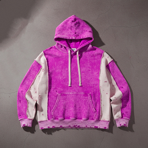 Sudaderas con capucha y cremallera personalizadas, con lavado ácido, estampadas, estilo streetwear, vintage, con apliques gráficos de piedra y bordados, de color liso. - Product Image 4