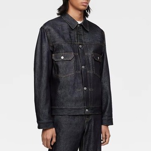 Custom Logo Print Casual Wholesale Fashion Denim Jacket Coats Denim <b>Jeans</b> Men's Jackets - Product Image 3