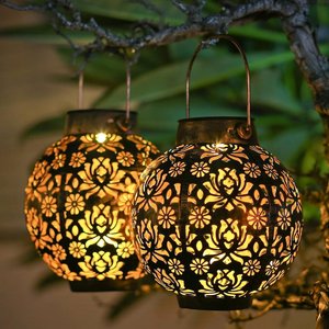 Lámpara Solar Colgante para Exteriores, Impermeable, Lámpara de Jardín Retro, Lámpara de Metal, Luces Decorativas para Exteriores - Product Image 1