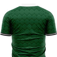 Maillot de football sublimé vert rayé pour homme, manches courtes, col rond, anti-humidité, toutes saisons, tenue d'équipe