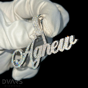 Colgante de Letra Personalizado para Hombre, Chapado en Oro de 18K con Moissanita VVS, Plata de Ley, Nombre con Fuente Personalizada, Dijes Hip Hop, Colgante con Inicial - Product Image 3