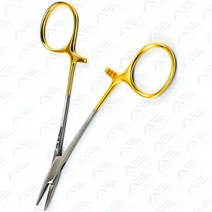 Sutura cirugía Dental mandíbula suave Acero inoxidable Webster soporte de aguja Tc Webster soporte de aguja 15 Cm oro liso quirúrgico - Product Image 1