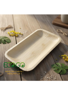 Microwave Safe Biodegradable Areca Palm Leaf <b>Plates</b> | Heavy Duty Leak Proof <b>Disposable</b> Dinnerware | Eco Natural Wooden Tableware - Product Image 6