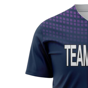 Camiseta de Béisbol Personalizada para Hombre, Color Azul Marino Degradado, con Botones, Transpirable, Uniforme de Softbol, Camiseta Deportiva para Juegos - Product Image 4