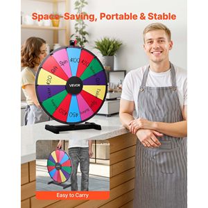 Ruleta de la Fortuna de Mesa de 24 Pulgadas con 14 Ranuras, Soporte, 6 Marcadores y Pantalla Giratoria para Premios - Product Image 5