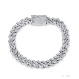 925 Sterling Silver Cuban Chain Women Moissanite Cuban Bracelet Fine Jewelry Engagement Tennis Bracelet For <b>Mens</b> - Product Image 3