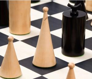 Pions d'échecs Art Déco de luxe, lourds, 3,8 cm, en bois d'ébène et de buis, au meilleur prix - Product Image 1