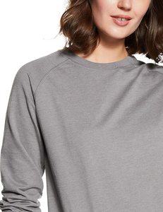 Sudadera de Manga Larga con Cuello Redondo Gris para Mujer, con Bolsillos, Transpirable, de Punto, Informal, de Verano, 100% Algodón, Manga Larga - Product Image 5