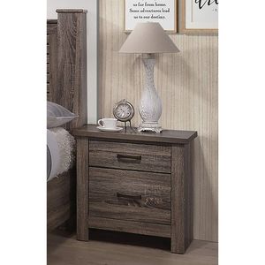 Natural Finish Wooden Nightstand with <b>2</b> <b>Drawers</b> for Bedroom <b>Storage</b> Bedside Table Furniture - Product Image 3