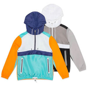 Veste coupe-vent réversible à capuche pour homme, légère, décontractée, avec fermeture éclair sur le devant, pour l'extérieur - Product Image 1