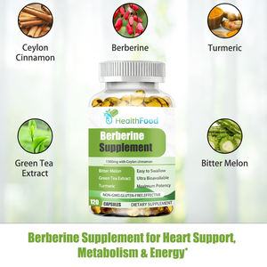 Cápsulas de Berberina HCI para la Salud Metabólica y la Desintoxicación, Promueven la Salud Intestinal, Cápsulas de Berberina de Alta Calidad - Product Image 5