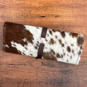 Organisateur de bijoux en cuir usiné à la main personnalisable porte-rouleau de bijoux pliable en cuir de vachette occidentale et étui de voyage rangement de bijoux - Product Image 3