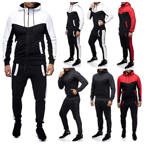 Survêtement décontracté écologique pour homme, 100 % coton molletonné, avec cordon de serrage, grandes tailles, à capuche - Product Image 3