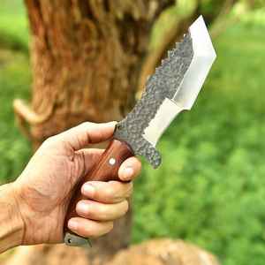 Cuchillo de Caza de Acero con Alto Contenido de Carbono Hecho a Mano de Alta Calidad, Cuchillo de Supervivencia de Hoja Fija con Funda de Cuero - Product Image 4