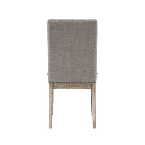 Set of 2 <b>Brown</b> Gray Upholstered <b>Dining</b> <b>Chairs</b> with Nailhead Trim Side <b>Chair</b> with Backrest Seat Furniture - Product Image 5