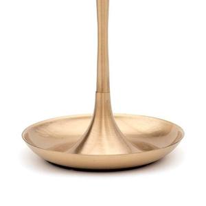 Porte-bougie conique moderne en métal doré avec plateau anti-goutte, élégant chandelier à tige fine, centre de table de luxe pour mariage, décoration de table - Product Image 3