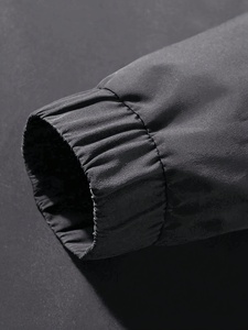 Veste softshell grise pour homme, col montant, fermeture éclair, poches, imperméable, coupe-vent, respirante, vêtements d'extérieur, coupe classique, toutes saisons - Product Image 4