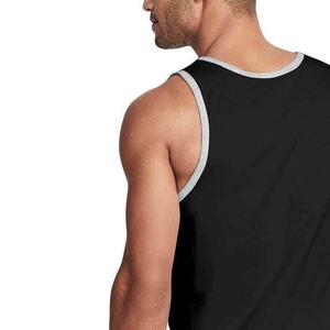 Camiseta sin mangas de punto negro para hombre, cuello redondo, informal, transpirable, para gimnasio, fitness, correr - Product Image 5