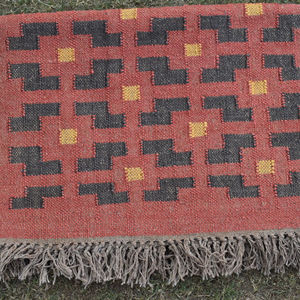 Tapis Kilim en jute tissé à la main, réversible, en fibres naturelles, pour salon et hôtel, prix de gros - Product Image 1