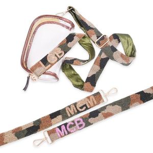 Custom Camo Beaded Bag <b>Strap</b> Personalized Purse <b>Strap</b> Trendy Handmade Shoulder Accessory - Product Image 1