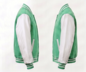 Chaqueta Varsity Verde Menta para Hombre, Estilo Casual con Botones al Frente, Corte Regular, Color Sólido, Cuello Camisero - Product Image 5