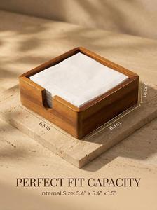 Dispensador de madera artesanal esculpido |   Porta Servilletas de Madera Natural con Bloque de Madera y Compartimento de Acceso Bajo - Product Image 5