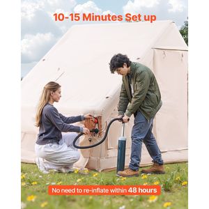 Tenda Gonfiabile per 3-5 Persone Facile da Montare per Campeggio, in Oxford 300D, Tenda Glamping 4 Stagioni con Pompa Manuale e Compatibilità Stufa - Product Image 2