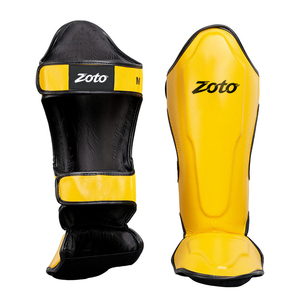 Protections de tibia en gel rembourrées en cuir premium pour la boxe, le Muay Thai et le kickboxing – Équipement de protection pour l'entraînement de boxe - Product Image 1