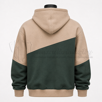 Hoodie Pullover Blok Warna Kustom Oversized Streetwear Sweatshirt Unisex Hoodie Kasual Produsen Pakaian OEM ODM