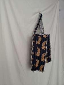Sac fourre-tout en coton à imprimé léopard, sac de shopping pour femme, style toutes saisons - Product Image 4