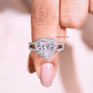 2 Carat Heart Cut Lab Grown Diamond DEF-VVS Rhodium Plated IGI Certified CVD Engagement Ring 14K White Gold Custom Jewelry - Product Image 1