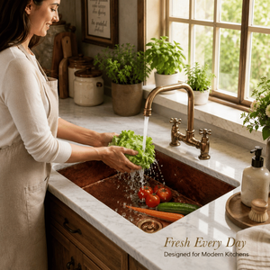 Lavabo rectangulaire en cuivre artisanal, lavabo de salle de bain rustique à poser sur comptoir, lavabo en cuivre de luxe pour la maison et l'hôtel - Product Image 2