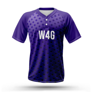 Custom Baseball Jersey Purple Polka Dot Sublimated Print Breathable 100% <b>Polyester</b> Short Sleeve Regular Fit - Product Image 5
