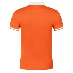 Mens Solid <b>Orange</b> <b>Polo</b> Shirt Contrast Collar Trim Short Sleeve Breathable Casual Summer Golf Tennis Wear - Product Image 6