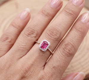 Minimalist Women's 925 Sterling Silver <b>Ring</b> <b>Dainty</b> Ruby CZ Stone July Birthstone Handmade Fine Jewelry For Wholesale 925 Silver - Product Image 6