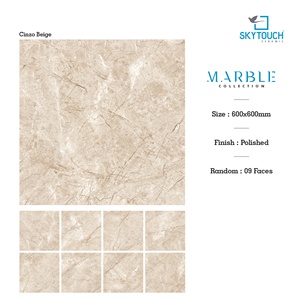 Carreaux de porcelaine polis 600X600 mm 60X60 cm aspect marbre, carreaux de sol polis pour projets de villas et d'hôtels - Product Image 3