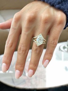 Lab Grown 3.02CT Oval Cut Diamond Cluster Three Band <b>Ring</b> <b>Set</b> 18K Solid <b>Gold</b> For Women's Wedding Party Gift For Lovers Charms - Product Image 2