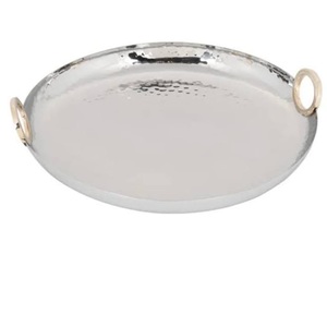 Magnifique plateau ovale en cuivre pour servir gâteaux, pâtes et pizzas, design moderne, plateau en métal de luxe pour la cuisine et la restauration, plateau de service. - Product Image 2