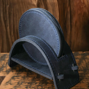 Double <b>Sided</b> Genuine Leather Coasters Waterproof Cup Pads for Dining <b>Table</b> Luxury Home Decor Accessories <b>Set</b> GLC-0013 - Product Image 1