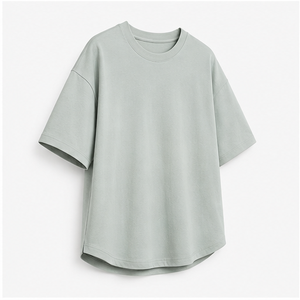 Custom Mint Grey Organic Cotton Curved Hem <b>Mens</b> Oversized Short Sleeve T-Shirt MTS-OVR-0015 - Product Image 4