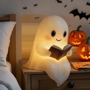 Lampada a Forma di Fantasma che Legge un Libro per Halloween, con Grado di Protezione IP65, Luce Calda, Statua Decorativa per Interni - Product Image 3