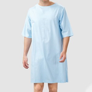 Uniformes de Hospital de Algodón con Logotipo Personalizado, Batas para Pacientes de Manga Corta y Larga con Espalda - Product Image 2