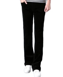 Pantalones acampanados de pana para hombre, pantalones informales con corte de bota, Pantalones rectos clásicos ajustados, pantalones informales - Product Image 1