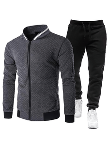 Chándal Deportivo Transpirable de Cuello Redondo y Corte Ajustado para Hombre, Estilo Europeo Americano Estándar, Nueva Temporada Primavera-Otoño, OEM - Product Image 4