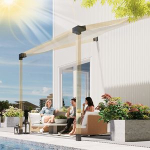 Kit Staffe Inclinato a 15 Gradi per Pergola, Staffe a 3 Vie, Basi per Pali, Supporti a Muro, Nero, per Legname da 3.6'' x 3.6'', per Gazebo da Esterno - Product Image 2