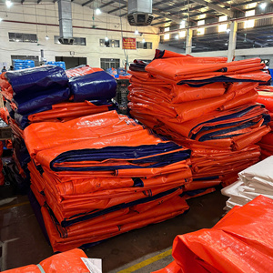 Heavy Duty PE Tarpaulin <b>Sheets</b> Blue/Orange Colors High Durability Large Capacity Custom Size and Color Options - Product Image 6