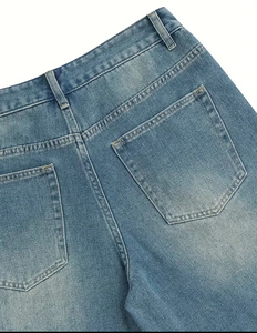 High Quality Men's Denim Jorts Loose Fit Streetwear Jean Shorts Custom Logo - Product Image 5